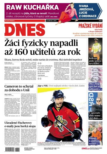 Obálka e-magazínu MF Dnes 22.2.2016