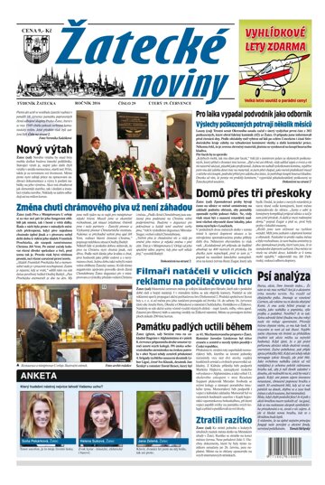 Obálka e-magazínu Žatecké noviny 29/2016