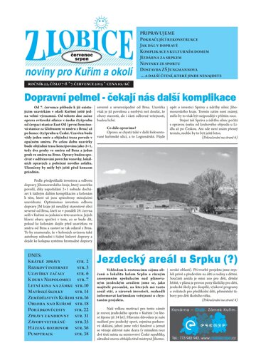 Obálka e-magazínu Zlobice – noviny pro Kuřim a okolí 7-8/2015