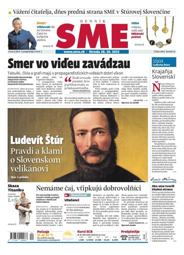 Obálka e-magazínu SME 28.10.2015