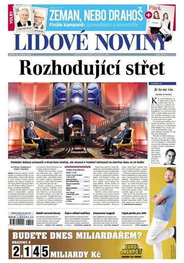 Obálka e-magazínu Lidové noviny 26.1.2018