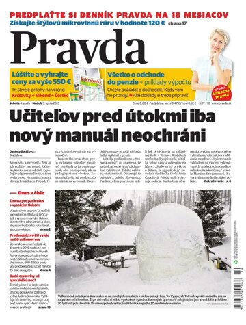 Obálka e-magazínu Pravda 4. 4. 2015