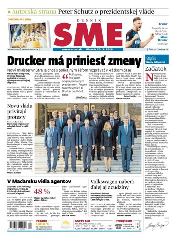 Obálka e-magazínu SME 23.3.2018