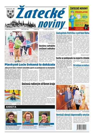 Obálka e-magazínu Žatecké noviny 16/2016