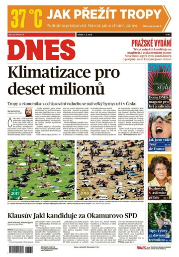 Obálka e-magazínu MF Dnes 1.8.2018