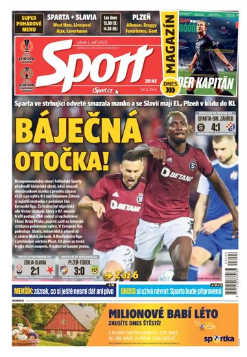 Obálka e-magazínu Sport 1.9.2023