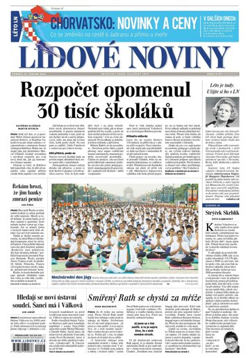 Obálka e-magazínu Lidové noviny 22.6.2015