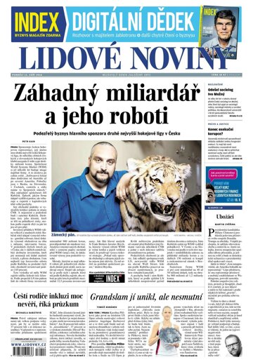 Obálka e-magazínu Lidové noviny 12.9.2016