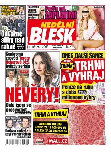 Obálka e-magazínu Nedělní Blesk 4.3.2018