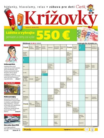 Obálka e-magazínu Krížovky 10. 1. 2015