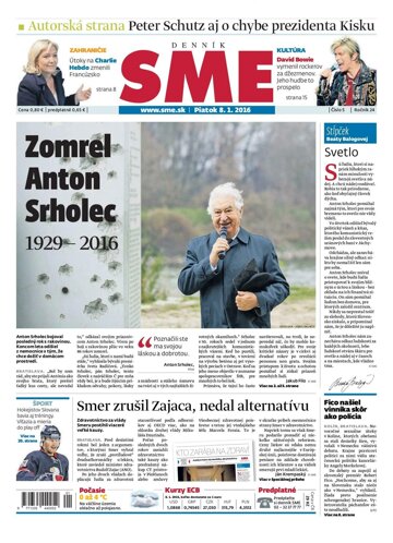 Obálka e-magazínu SME 8.1.2016