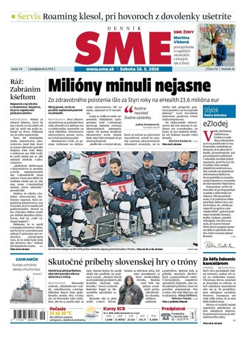 Obálka e-magazínu SME 14.5.2016