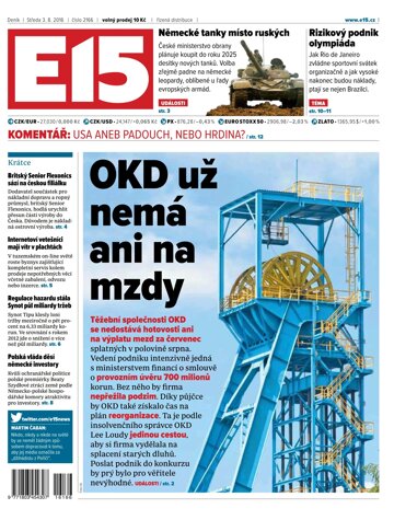 Obálka e-magazínu E15 3.8.2016