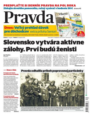 Obálka e-magazínu Pravda 27.8.2016