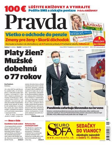 Obálka e-magazínu Pravda 10. 10. 2020