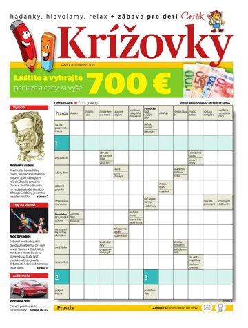 Obálka e-magazínu Krížovky 21.11.2015