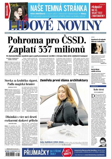 Obálka e-magazínu Lidové noviny 1.4.2016