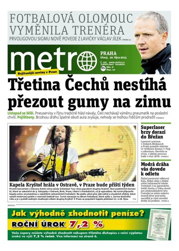 Obálka e-magazínu deník METRO 20.10.2015