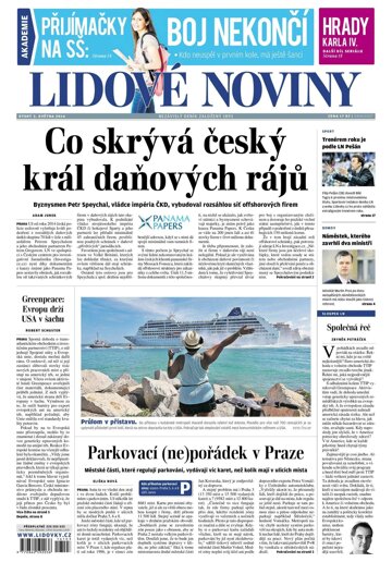 Obálka e-magazínu Lidové noviny 3.5.2016