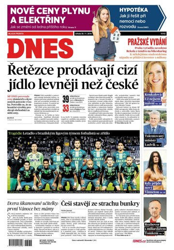 Obálka e-magazínu MF Dnes 30.11.2016