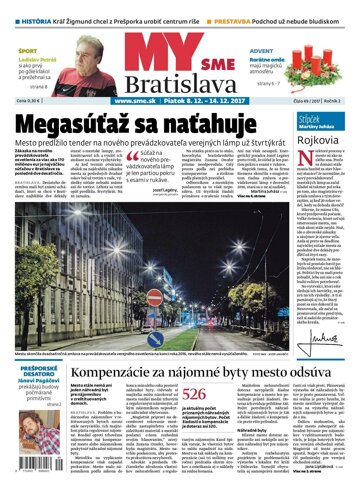 Obálka e-magazínu SME MY Bratislava 8.12.2017