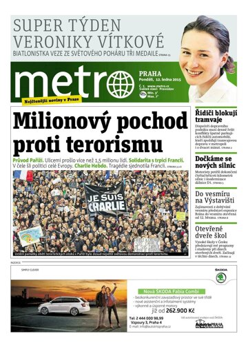 Obálka e-magazínu deník METRO 12.1.2015