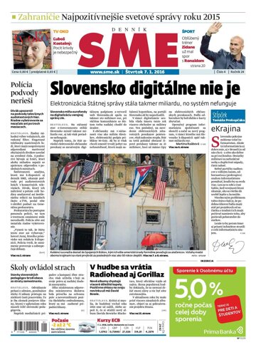 Obálka e-magazínu SME 7.1.2016