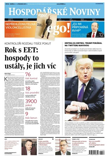 Obálka e-magazínu Hospodářské noviny 232 - 1.12.2017