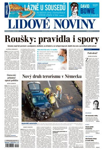 Obálka e-magazínu Lidové noviny 20.8.2020