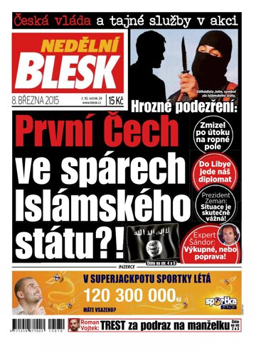 Obálka e-magazínu Nedělní Blesk 8.3.2015