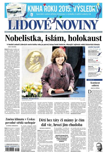 Obálka e-magazínu Lidové noviny 12.12.2015