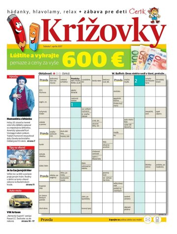 Obálka e-magazínu Krížovky 1. 4. 2017