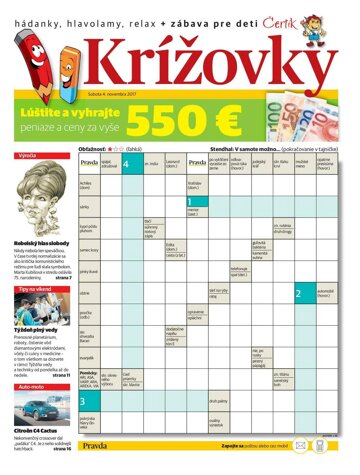 Obálka e-magazínu Krížovky 4.11.2017