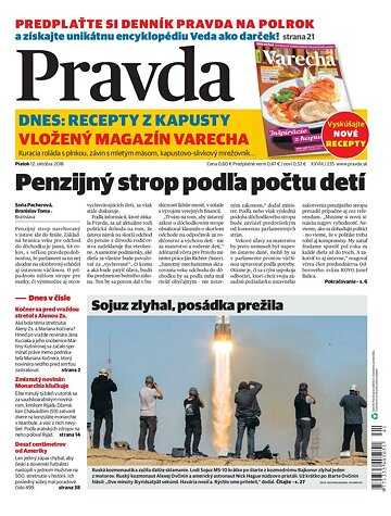 Obálka e-magazínu Pravda 12. 10. 2018