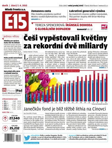 Obálka e-magazínu E15 7.4.2015