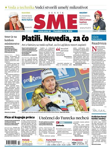 Obálka e-magazínu SME 4.4.2016