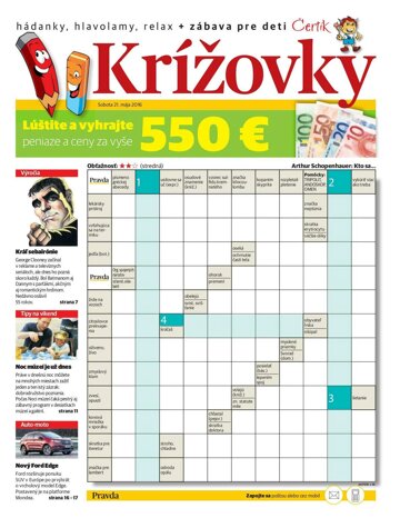 Obálka e-magazínu Krížovky 21.5.2016