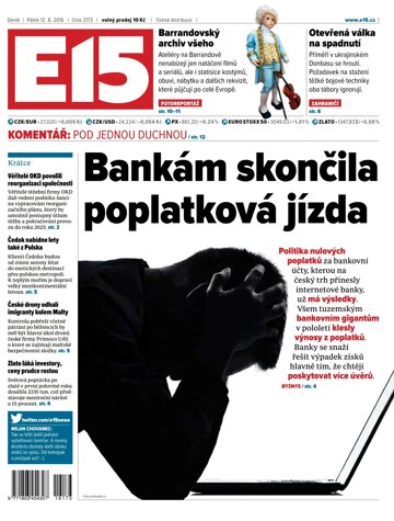 Obálka e-magazínu E15 12.8.2016