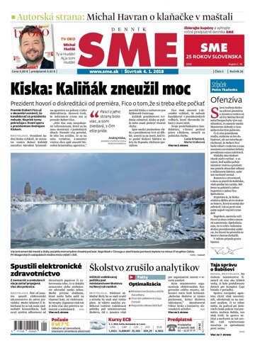 Obálka e-magazínu SME 4.1.2018