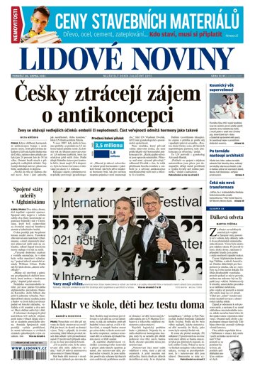 Obálka e-magazínu Lidové noviny 30.8.2021