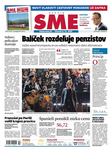 Obálka e-magazínu SME 8.12.2015