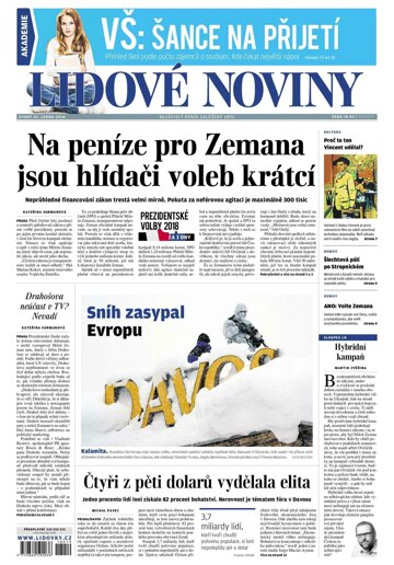 Obálka e-magazínu Lidové noviny 23.1.2018