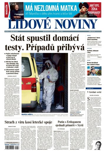 Obálka e-magazínu Lidové noviny 6.3.2020