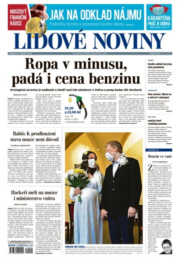 Obálka e-magazínu Lidové noviny 22.4.2020