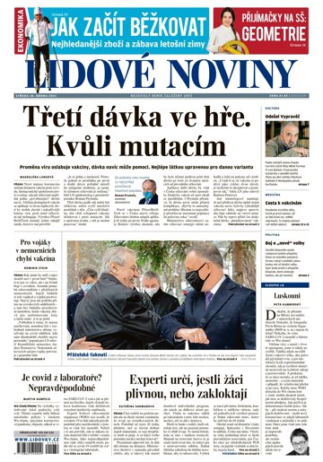 Obálka e-magazínu Lidové noviny 10.2.2021