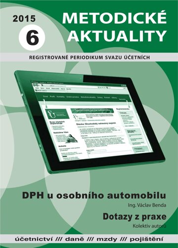 Obálka e-magazínu Metodické aktuality Svazu účetních 6/2015