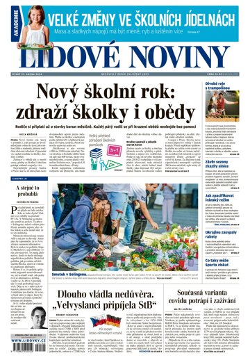 Obálka e-magazínu Lidové noviny 27.8.2024