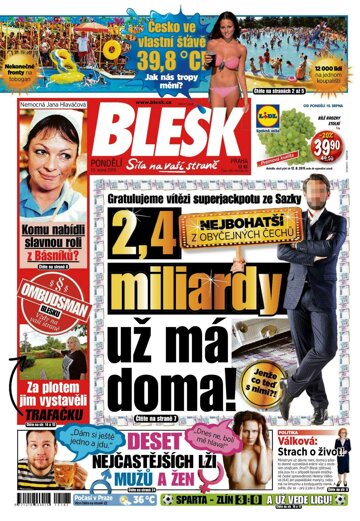 Obálka e-magazínu Blesk 10.8.2015