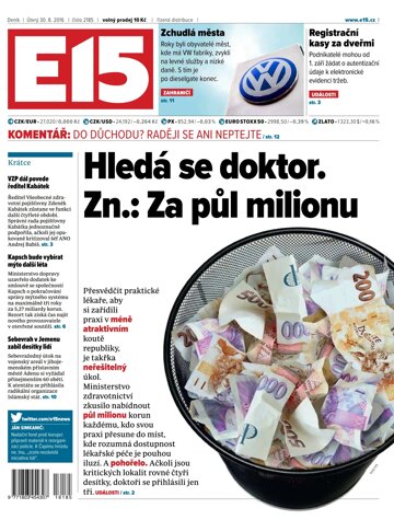 Obálka e-magazínu E15 30.8.2016