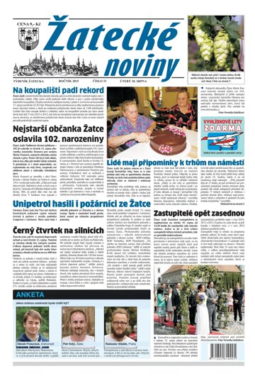 Obálka e-magazínu Žatecké noviny 33/2015